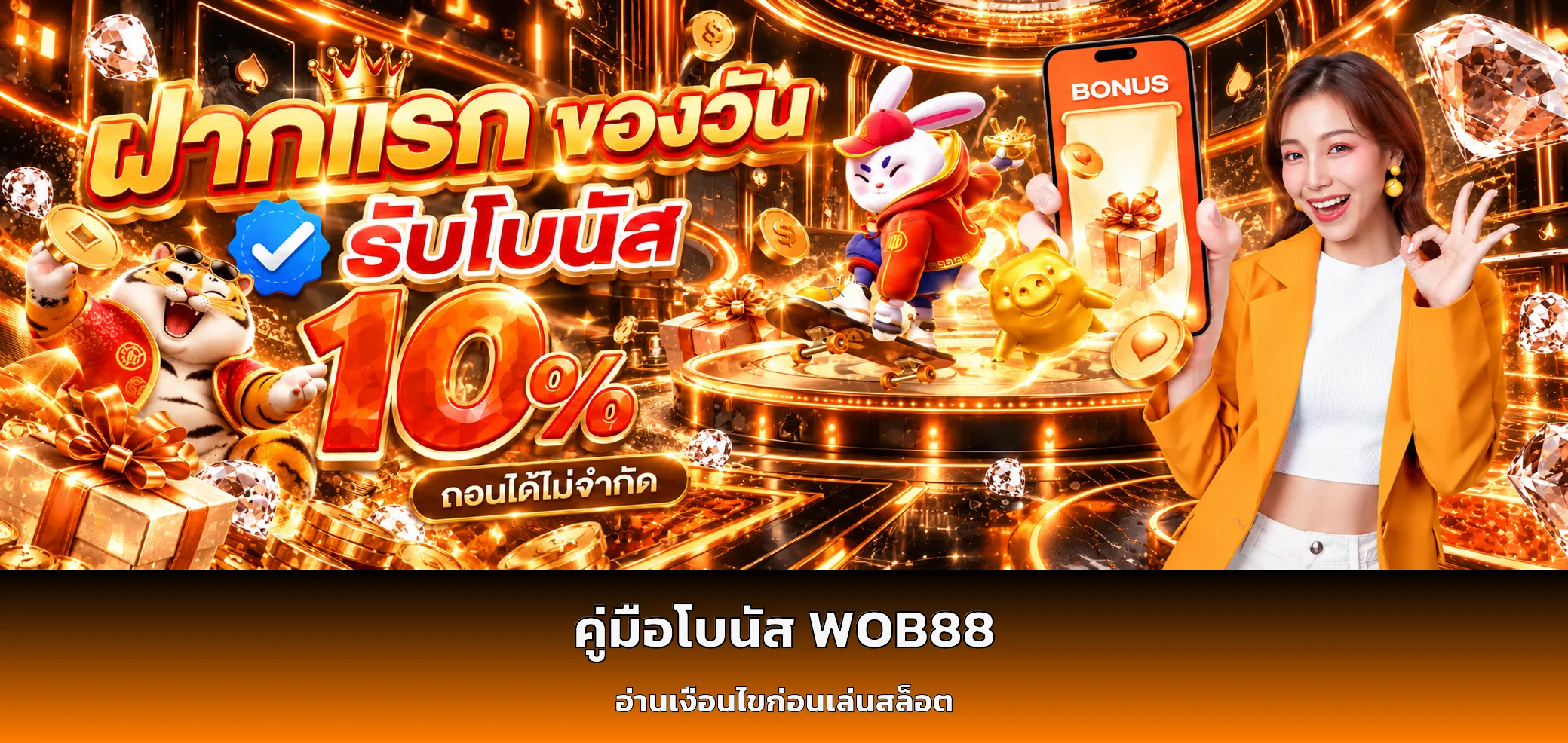 WOB88 โบนัส คู่มืออ่านเงื่อนไขก่อนเล่นสล็อต